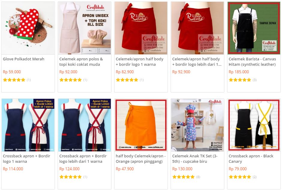 Craftdale - Celemek Keren, bisa pesan Custom