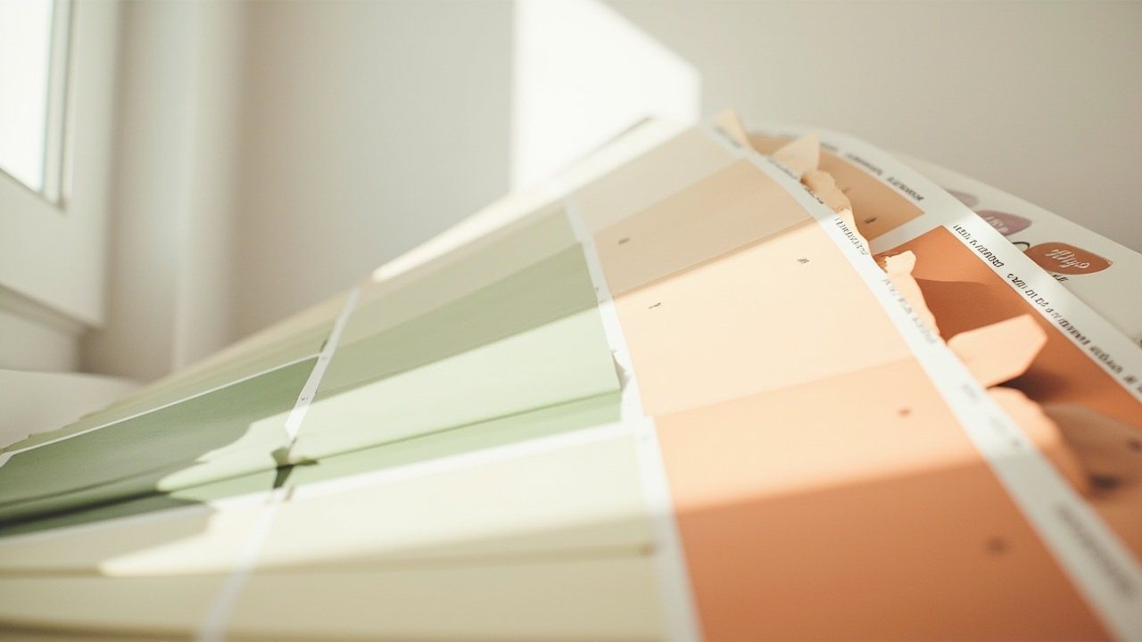Tips memilih warna dinding rumah dengan sampel palette cat interior netral hangat di ruang keluarga Indonesia
