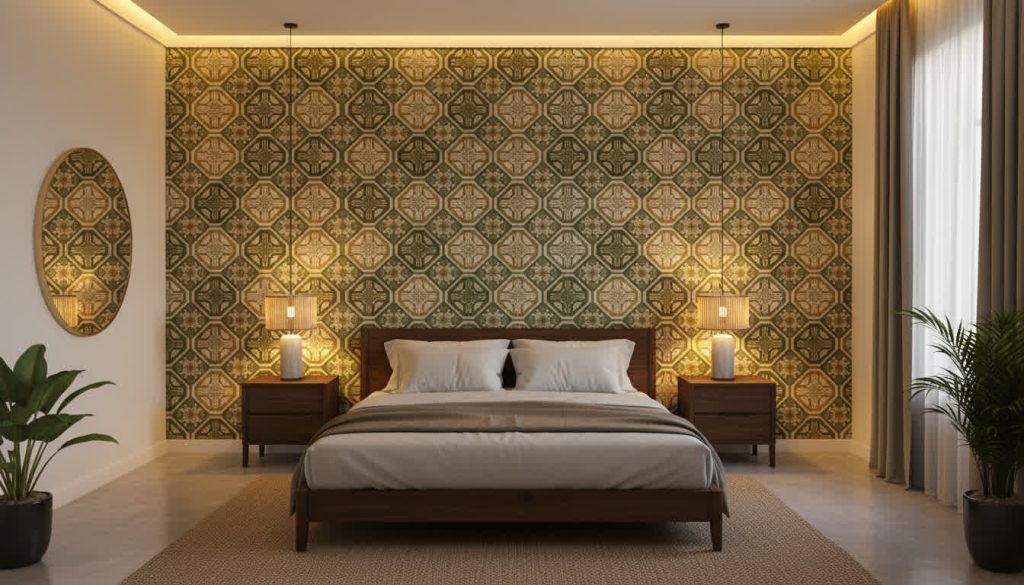 wallpaper dinding ruang tamu modern